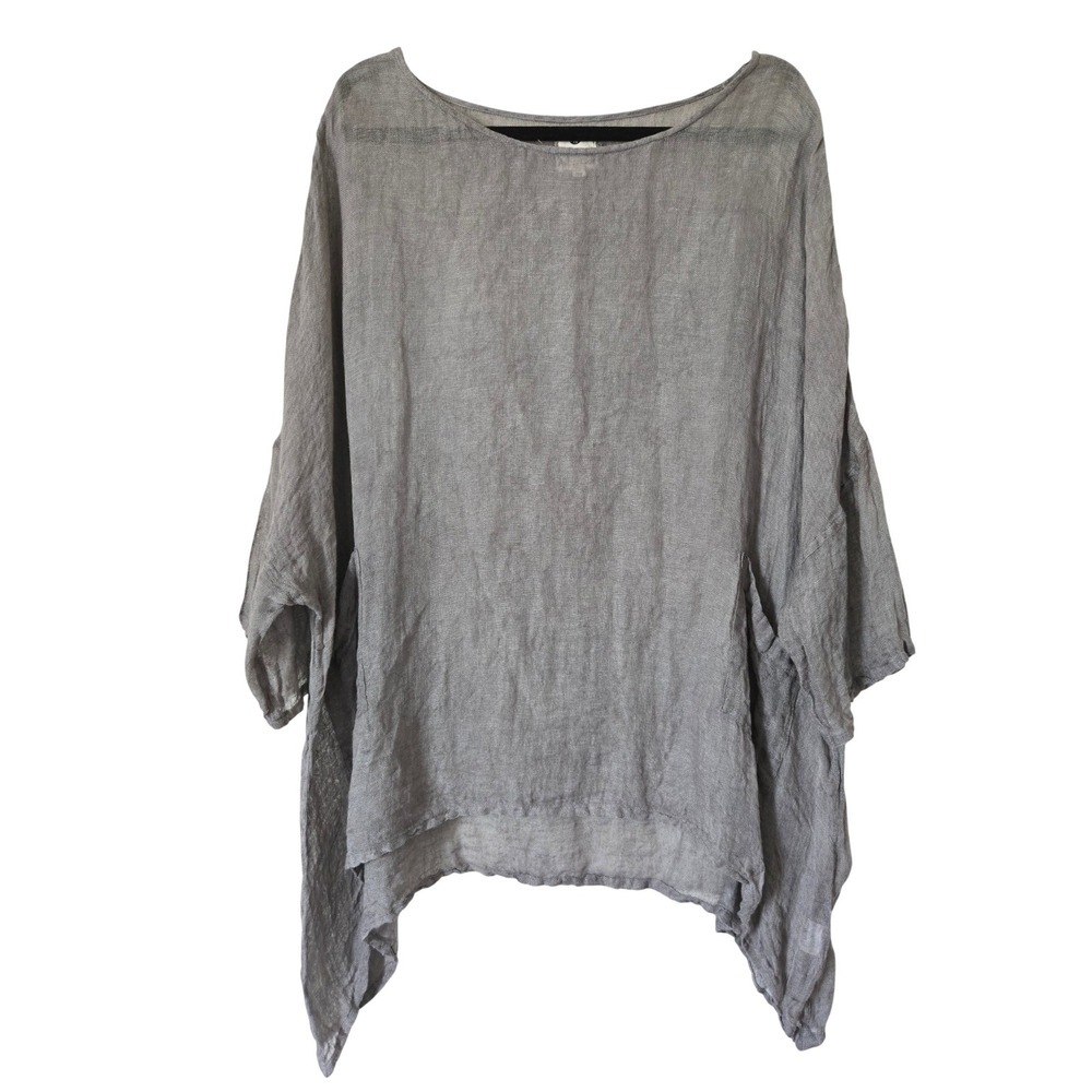 Namsar Womens 100% Linen Oversized Tunic Top Lagenlook Avant Garde Asymmetrical